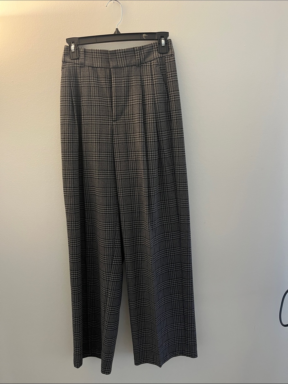 Uniqlo Gray Plaid Wide-Leg Trousers